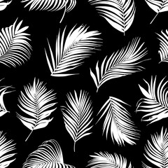 Palm leaf vector seamless pattern