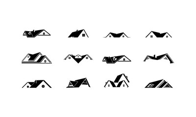 Fototapeta premium Modern roof house set icon logo