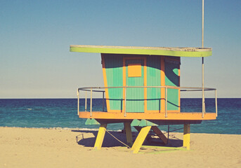 lifeguard hut in Miami beach, Florida, USA