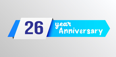 26 years anniversary celebration logo vector template design illustration