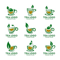Tea Cup Logo Design Set