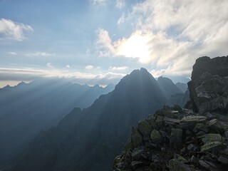 Mountain scenery in the morning