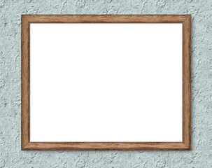 picture frame mockup natural old wood greenish plaster