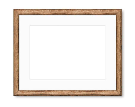 picture frame mockup natural old wood texture with matte