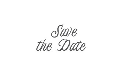 Save the date, calligraphy style typo phrase. Hand drawn lettering design for invitations and wedding cards.