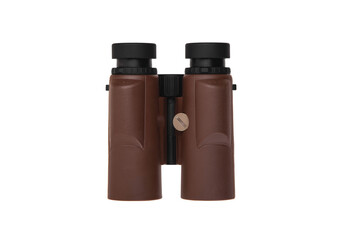 Modern binoculars. Optical device for long-range observation. Isolate on a white back.