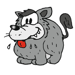 Fototapeta premium baby fat wolf (comics, illustration)