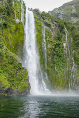 Fototapeta premium Waterfall at Milford Sound