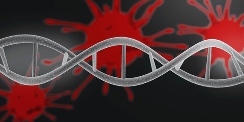 3d render of dna structure, abstract background
