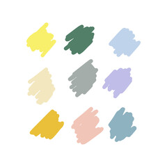 paint strokes pastel colors set. colorful palette.