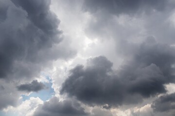 Storm clouds, stormy grey cloudy sky, dark clouds background