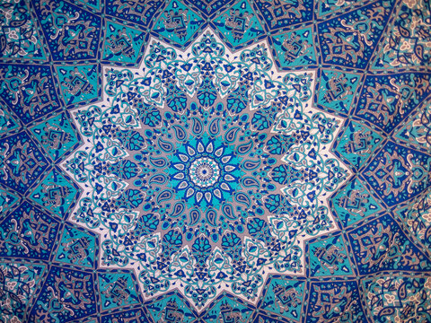 Indian style blue decorative fabric