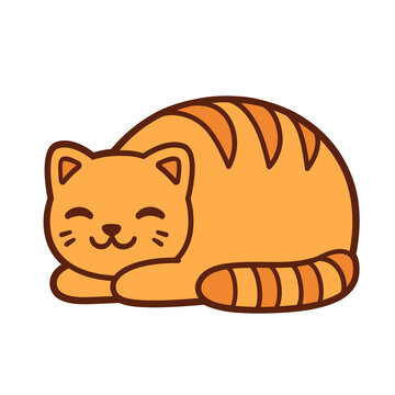 Cat bread loaf cartoon drawing