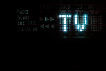 Old vacuum fluorescent display. TV sign