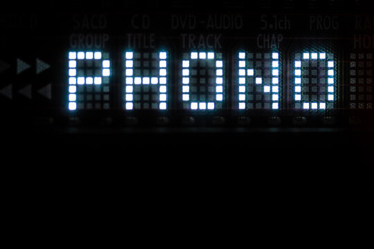 Old vacuum fluorescent display. Phono sign