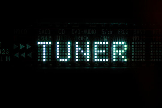 Old Vacuum Fluorescent Display. Tuner Sign