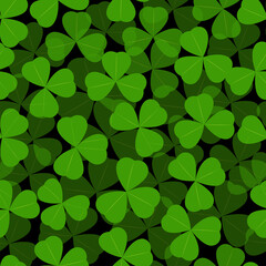 Seamless pattern with clover. Shamrock background. For textile, texture, cover. Vector illustration.