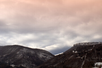 clouds over the mountains,landscape,sky, snow, travel, view, sunset,rock,