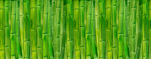 watercolor bamboo stalks - obrazy, fototapety, plakaty
