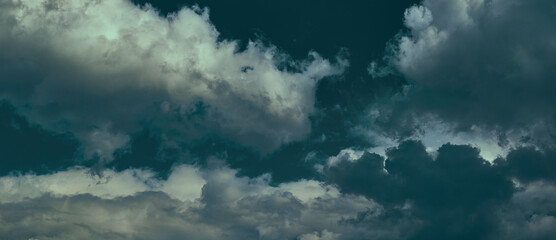 Fototapeta premium Stormy day with dark blue clouds.