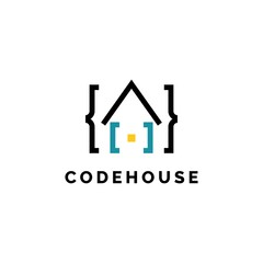 Code house logo design illustration symbol vector template