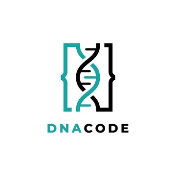 Dna code logo design symbol illustration vector template