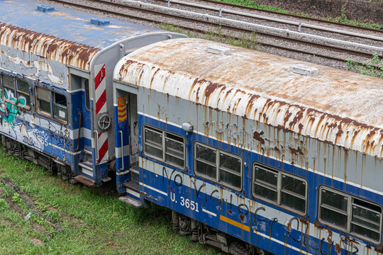 Abandoned and disused trains in Buenos Aires, Argentina
