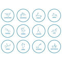 star zodiac constellations icon set vector sign symbol