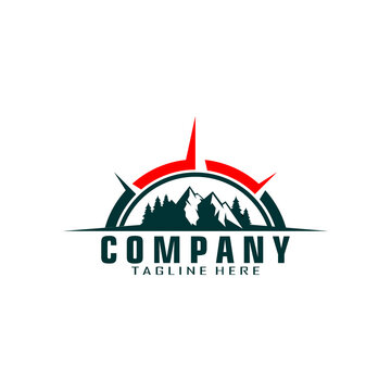 mountain compass adventure logo icon