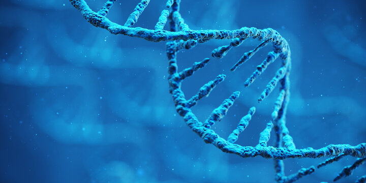 DNA biotechnology science medicine genetic concept. 3d render Illustration