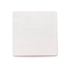 Front view of blank square cardboard beer coaster