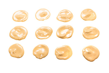 Mushroom sauce splashes isolated on white background.