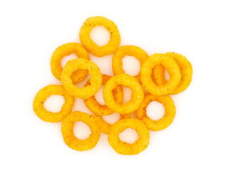 Corn rings isolated on white background