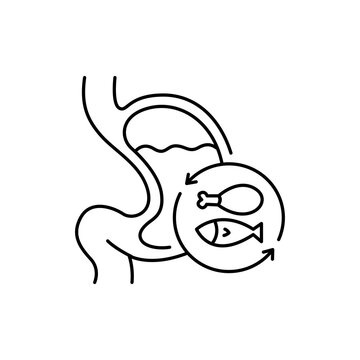 recommend clip art: Digestion food olor line icon. Pictogram for web page, mobile app, promo.