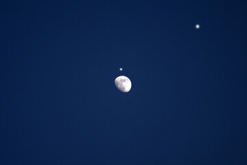 moon in the sky,night, blue, space,dark, planet, evening, moonlight, white,satellite,