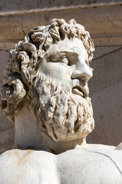 Statue of Tiber River God (Tiberinus) on Capitoline Hill on Piazza del Campidoglio, Rome, Italy