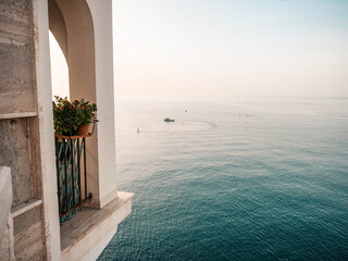 Naklejka premium View of the Mediterranean sea from balcony