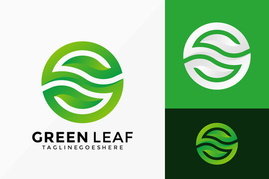Abstract Letter S Green Leaf Logo Vector Design. Brand Identity emblem, designs concept, logos, logotype element for template.