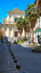 Obraz premium view of Piazza Abate Conforti, Salerno. church Santa Sofia