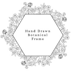 frame with floral elements vector illustration