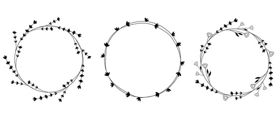 Botanical leaf circle frame vector, Illustration