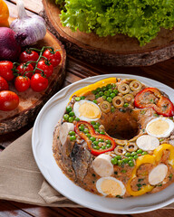 Typical dish of Brazilian cuisine called Cuscuz Paulista