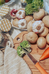 Photos of fruits and vegetables for vegans