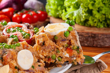 Typical dish of Brazilian cuisine called Cuscuz Paulista