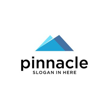 modern pinnacle peak mountain logo design with abstract vector template
