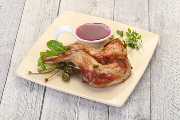 Roasted rabbit legs