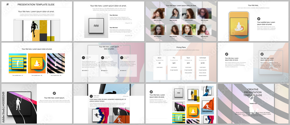 Sticker vector templates for website design, presentations, portfolio. templates for presentation slides, le
