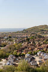 Fototapeta na wymiar roof top view houses and homes Deganwy north Wales UK