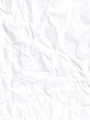 crumpled paper in white color. realistic creased paper page. damaged texture in abstract. wrinkled background material.