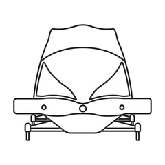 Bobsled vector outline icon. Vector illustration bobsleigh on white background. Isolated outline illustration icon of bobsled.